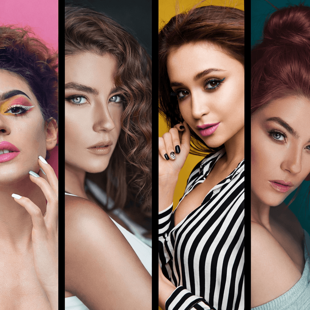 Models showcasing nails and beauty looks